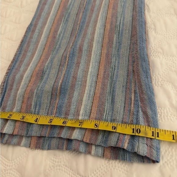 Indigo Rein striped flowing ankle length wide leg pants w/slit Size L - Picture 10 of 10